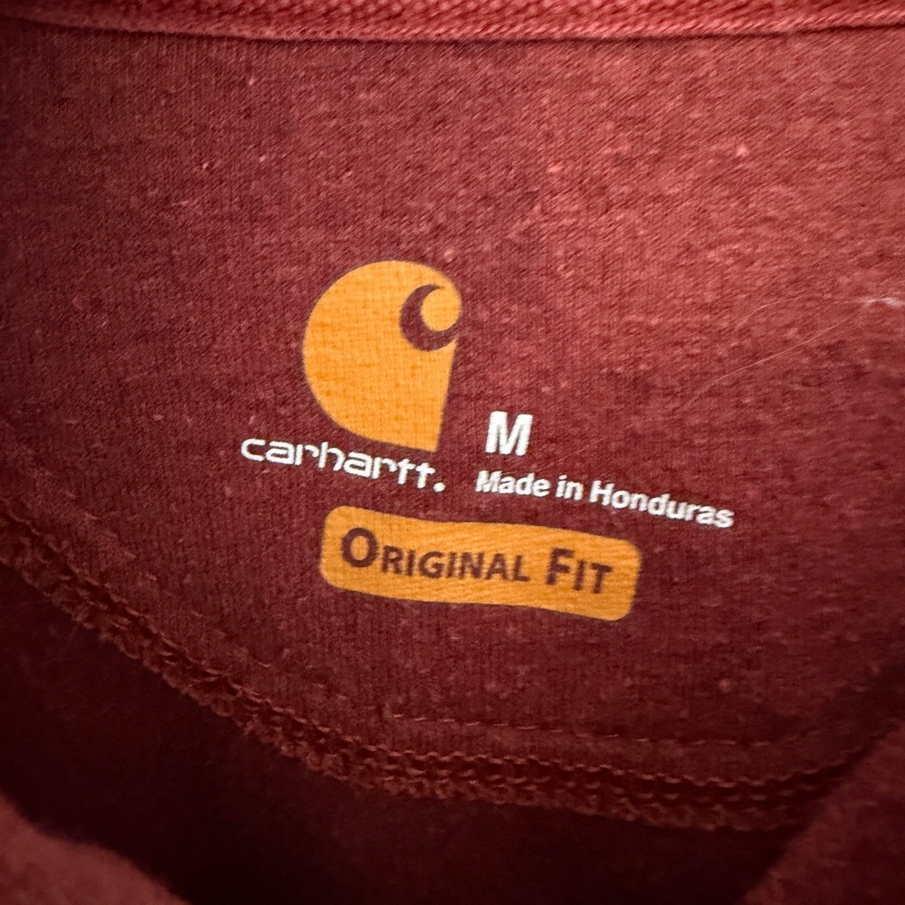 Carhartt Red Brick Hoodie with Black Sleeve Logo - Picture 2 of 2